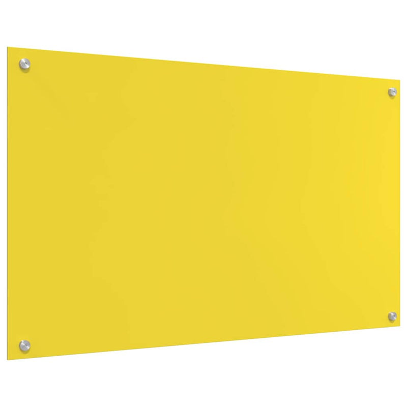 vidaXL Konyhai splashback Sárga 100 x 60 x 0,6 cm edzett üveg