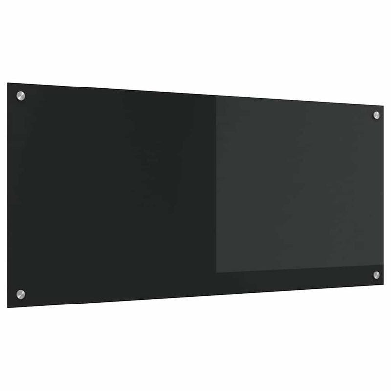 vidaXL Konyhai splashback Fekete 110 x 50 x 0,6 cm edzett üveg
