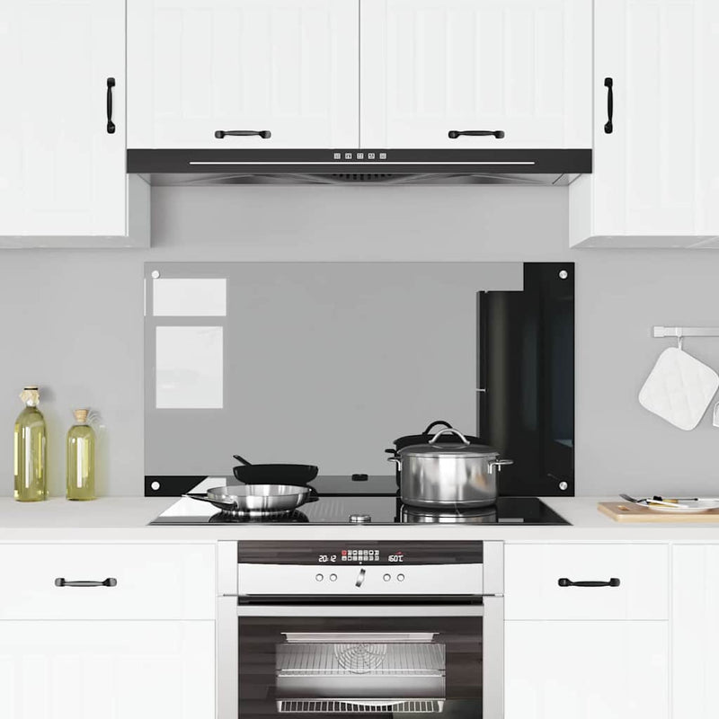 vidaXL Konyhai splashback Fekete 110 x 60 x 0,6 cm edzett üveg