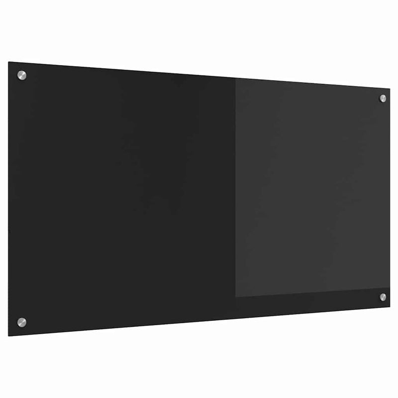 vidaXL Konyhai splashback Fekete 110 x 60 x 0,6 cm edzett üveg