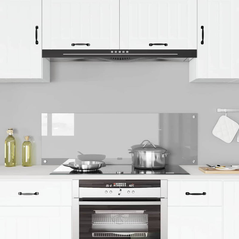 vidaXL Konyhai splashback Világosszürke 120 x 40 x 0,6 cm edzett üveg