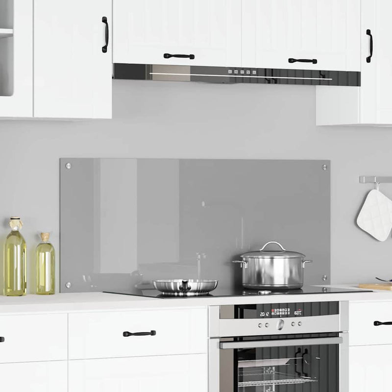 vidaXL Konyhai splashback Világosszürke 120 x 50 x 0,6 cm edzett üveg
