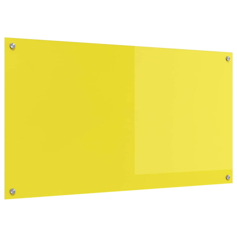 vidaXL Konyhai splashback Sárga 110 x 60 x 0,6 cm edzett üveg