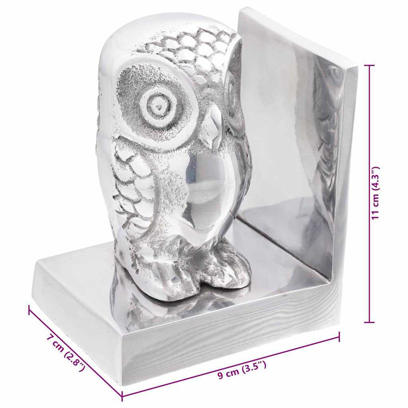 vidaXL Könyvtámaszok 2 pcs Ezüst 7 x 9 x 11 cm Alumínium