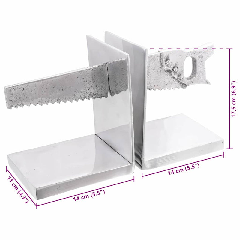 vidaXL Könyvtámaszok 2 pcs Ezüst 11 x 14 x 17.5 cm Alumínium