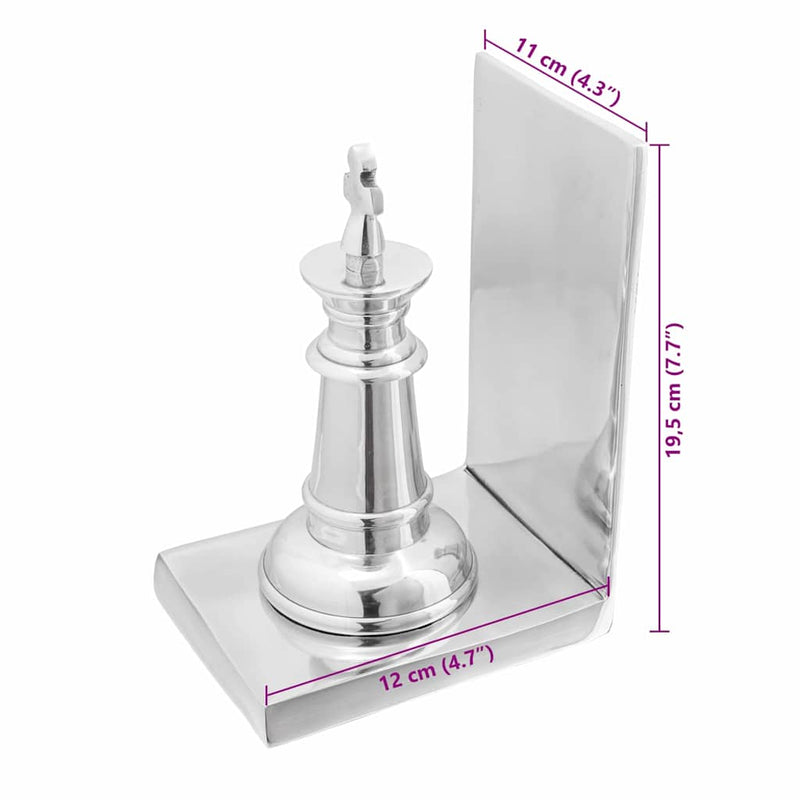 vidaXL Könyvtámaszok 2 pcs Ezüst 11 x 12 x 19.5 cm Alumínium