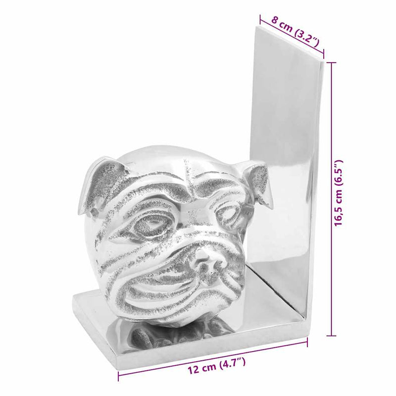 vidaXL Könyvtámaszok 2 pcs Ezüst 8 x 12 x 16.5 cm Alumínium