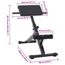 vidaXL Hyperextension pad Fekete 100,5 x 70 x 78 cm Porszórt acél