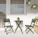 vidaXL Kerti hajtható szék 2 pcs Zöld 55 x 56.5 x 91cm Acél