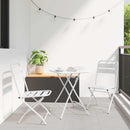 vidaXL Kerti hajtható szék 2 pcs Fehér 42 x 52 x 82cm Porszórt acél