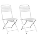 vidaXL Kerti hajtható szék 2 pcs Fehér 42 x 52 x 82cm Porszórt acél