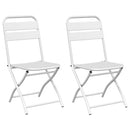 vidaXL Kerti hajtható szék 2 pcs Fehér 55 x 56.5 x 91cm Acél