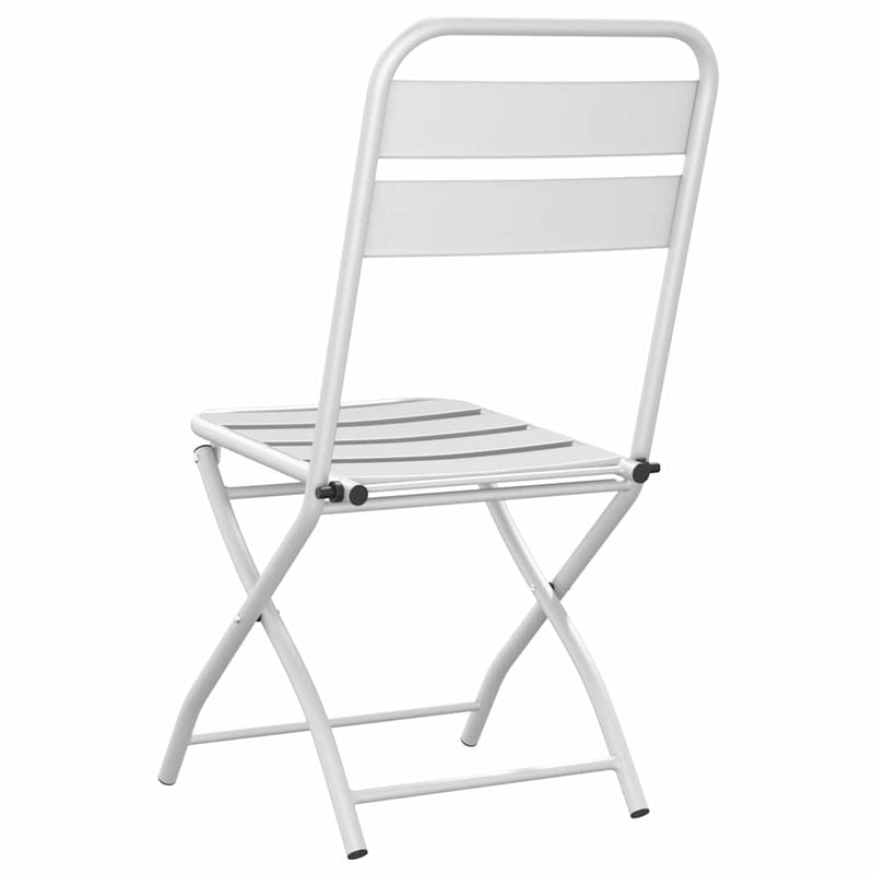 vidaXL Kerti hajtható szék 2 pcs Fehér 55 x 56.5 x 91cm Acél