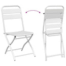 vidaXL Kerti hajtható szék 2 pcs Fehér 42 x 52 x 82cm Porszórt acél