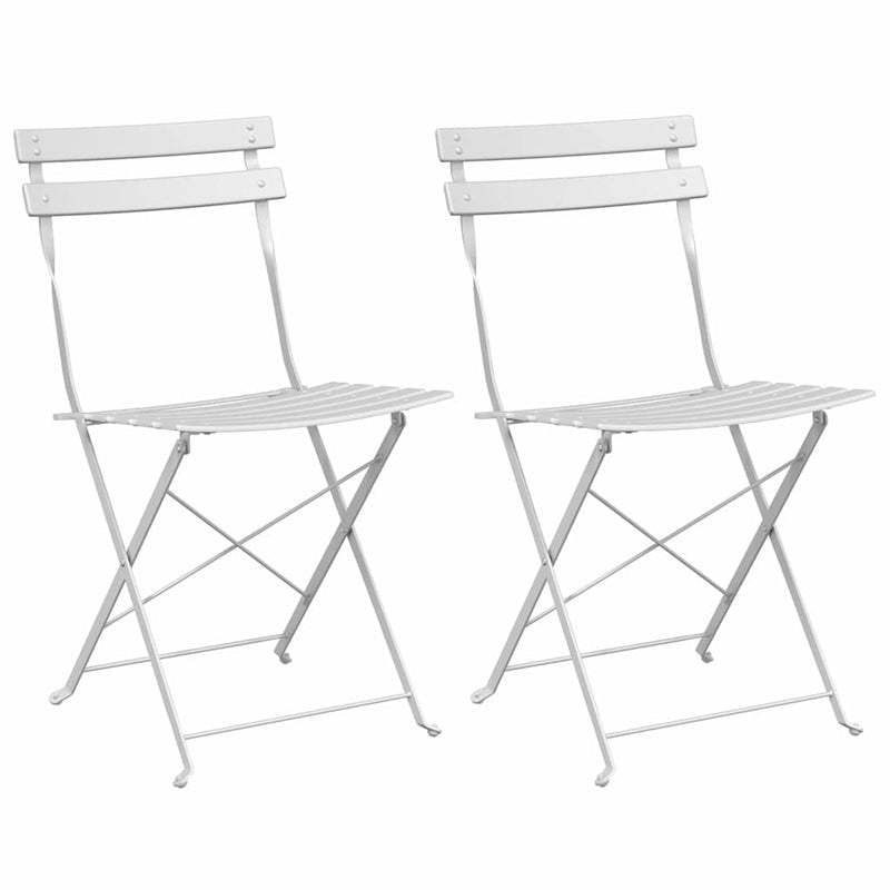 vidaXL Kerti hajtható szék 2 pcs Fehér 42 x 46 x 82 cm Acél