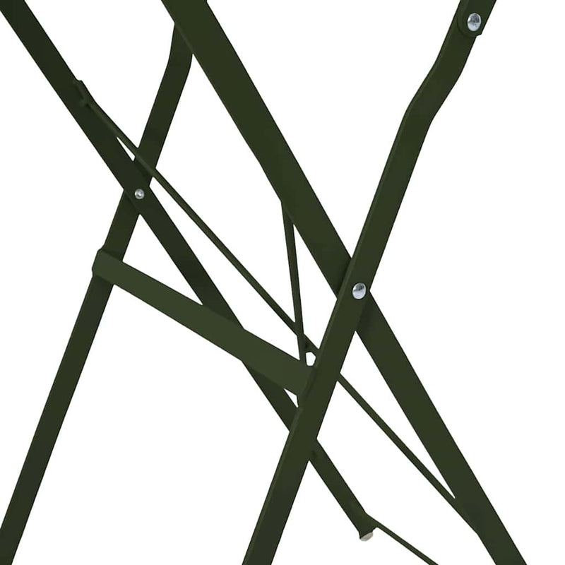 vidaXL Bisztróasztal Sötétzöld Ø50x71 cm Porfestett acél