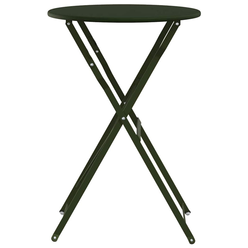 vidaXL Bisztróasztal Sötétzöld Ø50x71 cm Porfestett acél