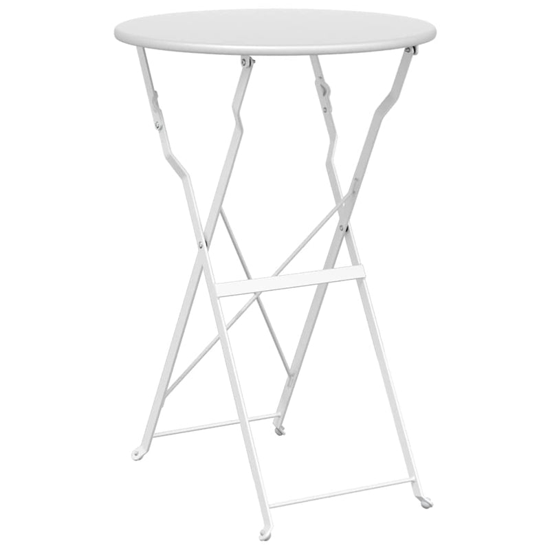 vidaXL Bisztróasztal Fehér Ø50x71 cm Porfestett acél