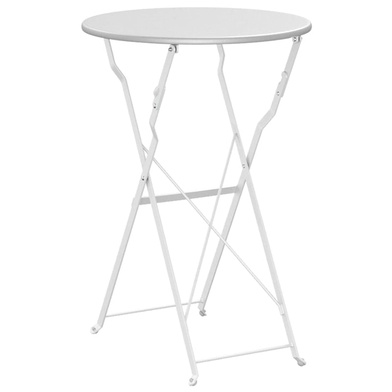 vidaXL Bisztróasztal Fehér Ø50x71 cm Porfestett acél