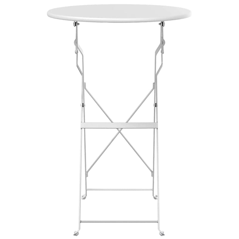 vidaXL Bisztróasztal Fehér Ø50x71 cm Porfestett acél