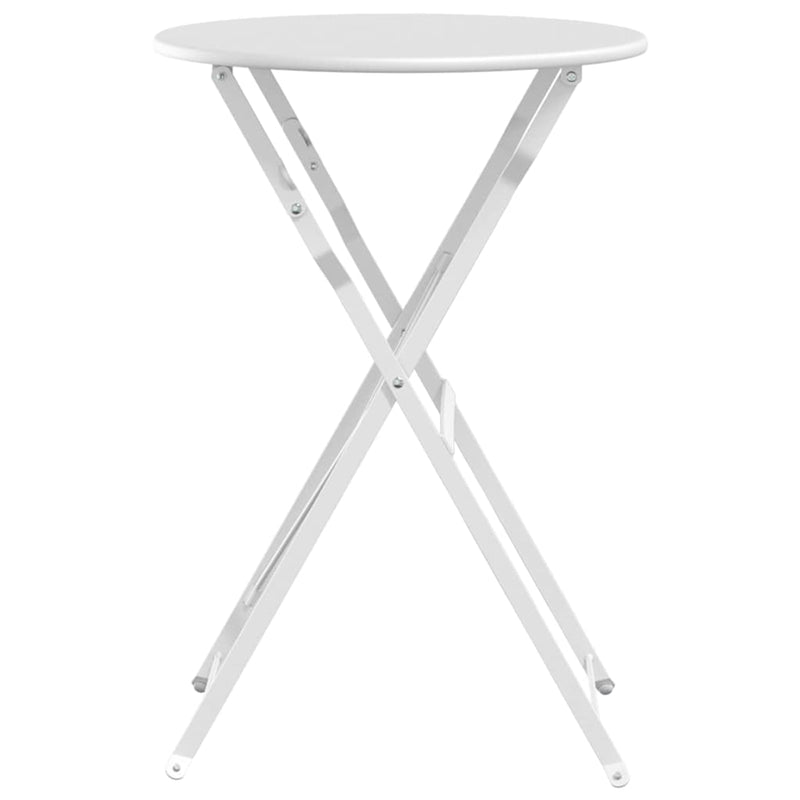 vidaXL Bisztróasztal Fehér Ø50x71 cm Porfestett acél