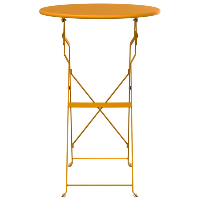 vidaXL Bisztróasztal Mustár Ø50x71 cm Porfestett acél