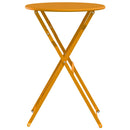 vidaXL Bisztróasztal Mustár Ø50x71 cm Porfestett acél