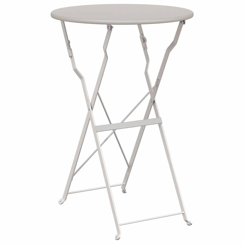 vidaXL Bisztróasztal Bézs Ø50x71 cm Porfestett acél