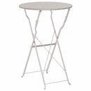 vidaXL Bisztróasztal Bézs Ø50x71 cm Porfestett acél