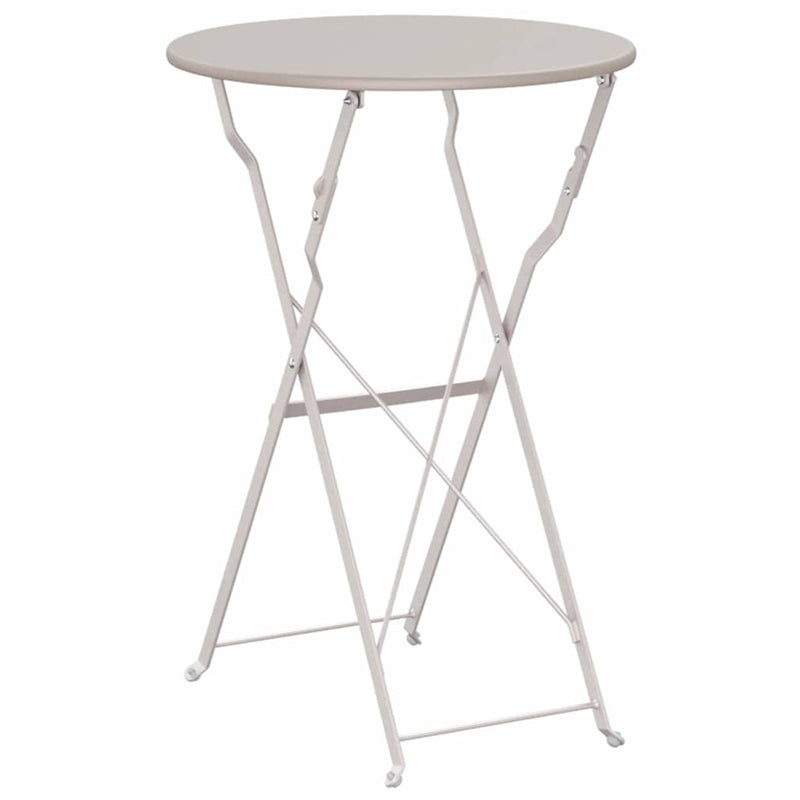 vidaXL Bisztróasztal Bézs Ø50x71 cm Porfestett acél