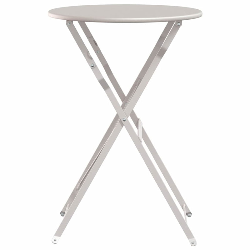 vidaXL Bisztróasztal Bézs Ø50x71 cm Porfestett acél