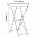 vidaXL Bisztróasztal Bézs Ø50x71 cm Porfestett acél