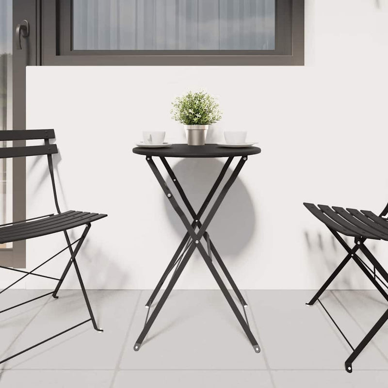 vidaXL Bisztróasztal Antracit Ø50x71 cm Porfestett acél