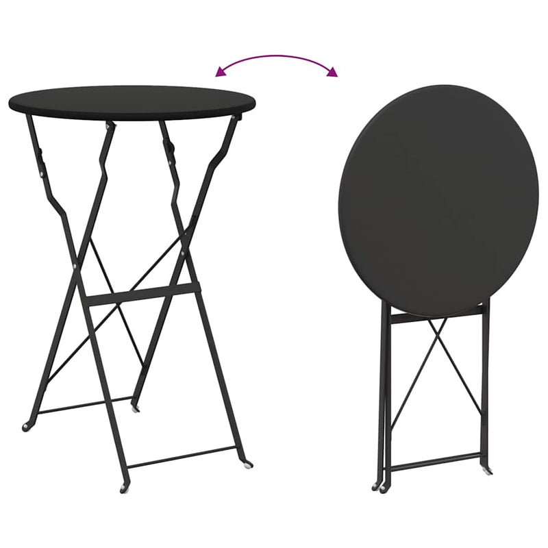 vidaXL Bisztróasztal Antracit Ø50x71 cm Porfestett acél