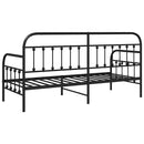 vidaXL Nappali ágykeret Fekete 75 x 190 cm Porszórt acél