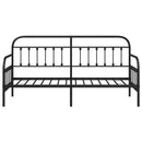 vidaXL Nappali ágykeret Fekete 75 x 190 cm Porszórt acél