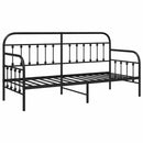 vidaXL Nappali ágykeret Fekete 80 x 200 cm Porszórt acél
