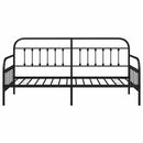 vidaXL Nappali ágykeret Fekete 90 x 190 cm Porszórt acél