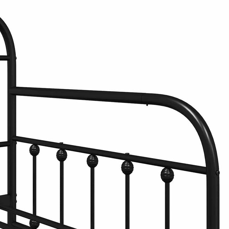 vidaXL Nappali ágykeret fejtámlával Fekete 100 x 190 cm Acél