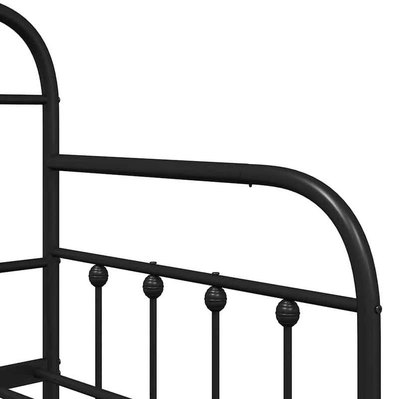 vidaXL Nappali ágykeret fejtámlával Fekete 80 x 200 cm Acél