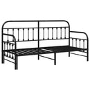 vidaXL Nappali ágykeret Fekete 80 x 200 cm Porszórt acél