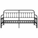 vidaXL Nappali ágykeret Fekete 90 x 190 cm Porszórt acél