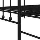 vidaXL Nappali ágykeret Fekete 90 x 200 cm Porszórt acél