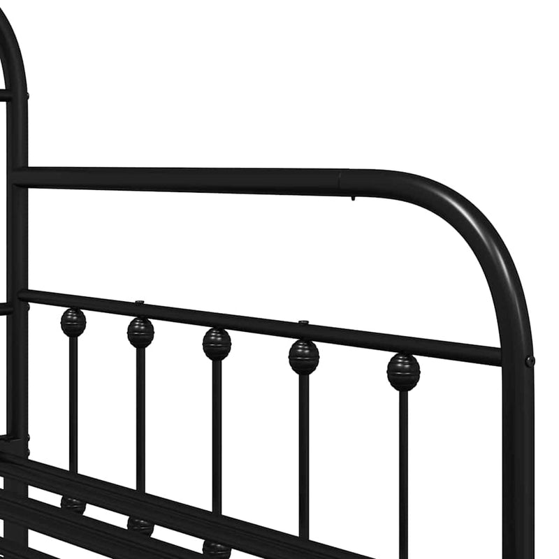 vidaXL Nappali ágykeret fejtámlával Fekete 107 x 203 cm Acél