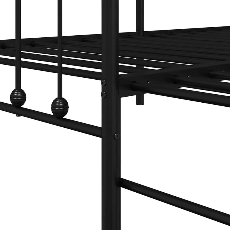 vidaXL Nappali ágykeret fejtámlával Fekete 107 x 203 cm Acél