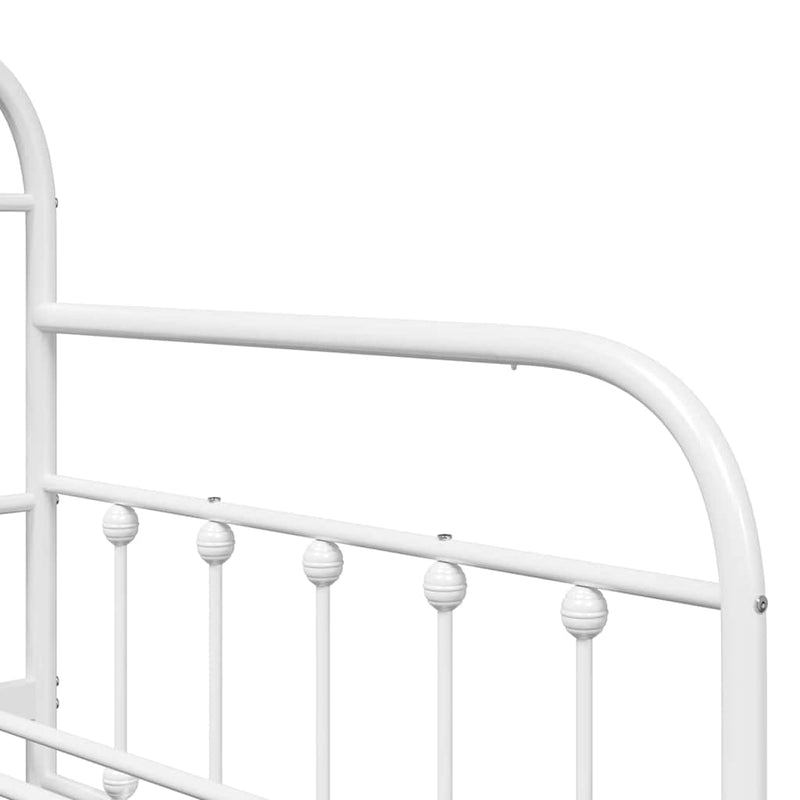 vidaXL Nappali ágykeret fejtámlával Fehér 100 x 190 cm Acél