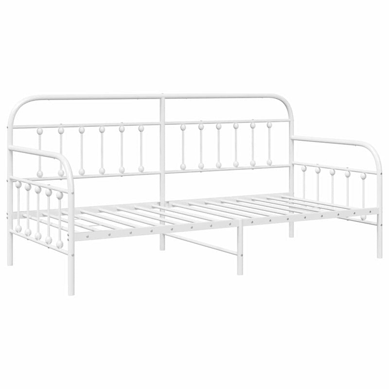 vidaXL Nappali ágykeret fejtámlával Fehér 100 x 190 cm Acél