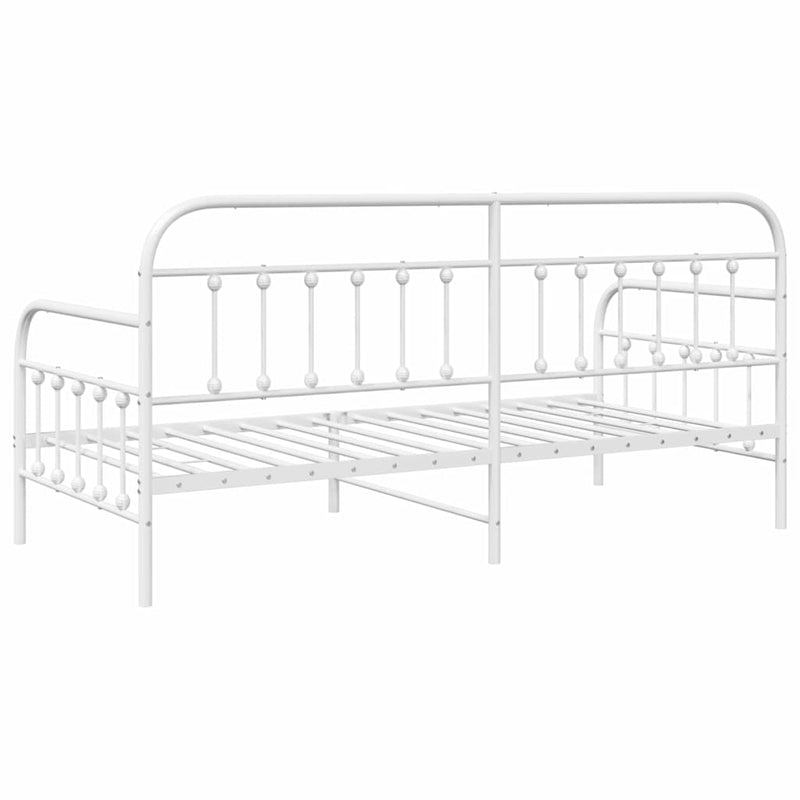 vidaXL Nappali ágykeret fejtámlával Fehér 100 x 190 cm Acél