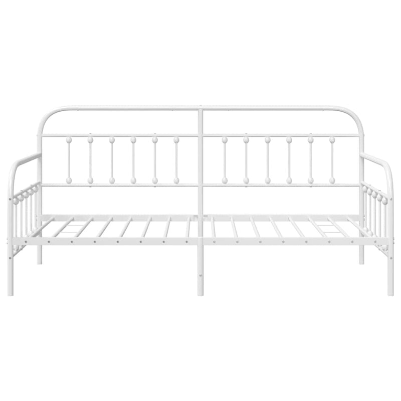 vidaXL Nappali ágykeret fejtámlával Fehér 100 x 190 cm Acél