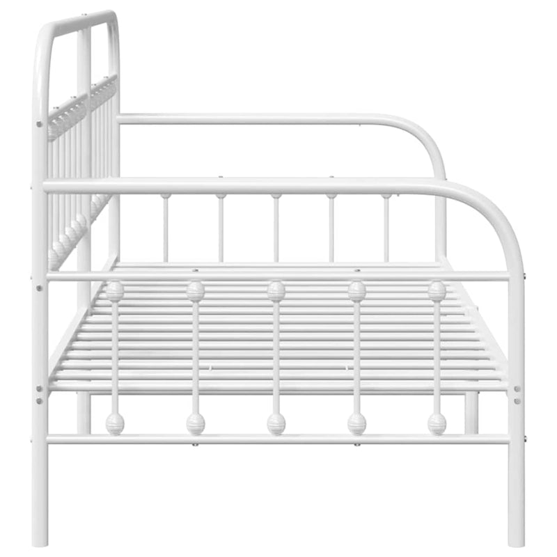 vidaXL Nappali ágykeret fejtámlával Fehér 100 x 190 cm Acél